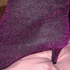 Low heel purple boots